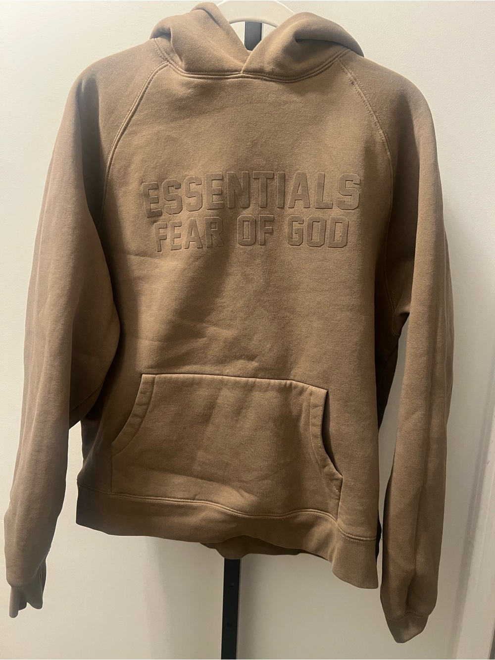 Essentials Brown Embossed Logo Hoodie